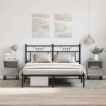 vidaXL Noptiere, 2 buc., gri sonoma, 40x35x50 cm, lemn compozit vidaXL Noptiere, 2 buc., gri sonoma, 40x35x50 cm, lemn compozit