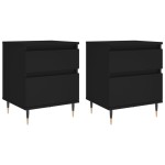 vidaXL Noptiere, 2 buc., negru, 40x35x50 cm, lemn compozit vidaXL Noptiere, 2 buc., negru, 40x35x50 cm, lemn compozit