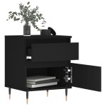 vidaXL Noptiere, 2 buc., negru, 40x35x50 cm, lemn compozit vidaXL Noptiere, 2 buc., negru, 40x35x50 cm, lemn compozit