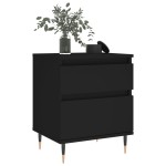 vidaXL Noptiere, 2 buc., negru, 40x35x50 cm, lemn compozit vidaXL Noptiere, 2 buc., negru, 40x35x50 cm, lemn compozit