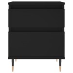 vidaXL Noptiere, 2 buc., negru, 40x35x50 cm, lemn compozit vidaXL Noptiere, 2 buc., negru, 40x35x50 cm, lemn compozit