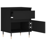 vidaXL Noptiere, 2 buc., negru, 40x35x50 cm, lemn compozit vidaXL Noptiere, 2 buc., negru, 40x35x50 cm, lemn compozit