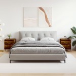 vidaXL Noptiere, 2 buc., stejar fumuriu, 40x35x50 cm, lemn compozit vidaXL Noptiere, 2 buc., stejar fumuriu, 40x35x50 cm, lemn compozit