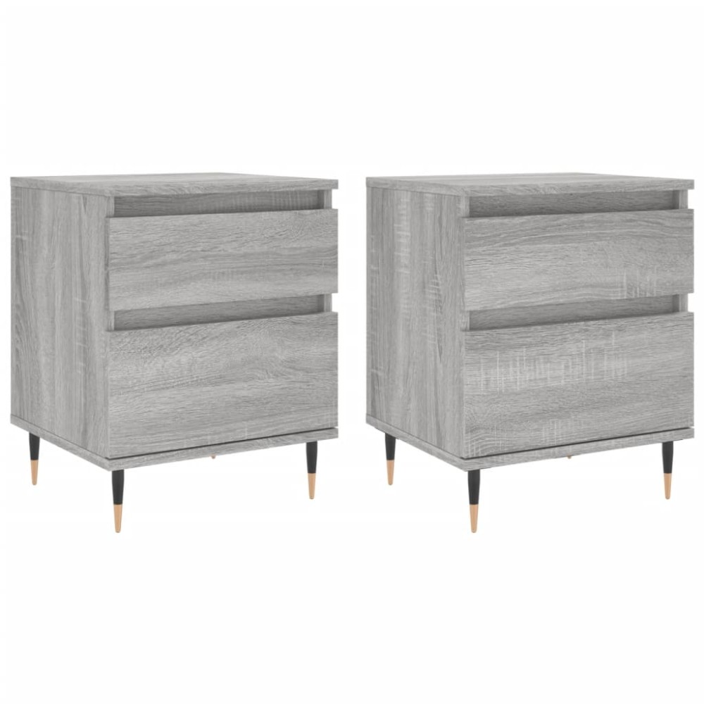vidaXL Noptiere, 2 buc., gri sonoma, 40x35x50 cm, lemn compozit