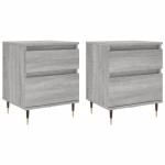 vidaXL Noptiere, 2 buc., gri sonoma, 40x35x50 cm, lemn compozit vidaXL Noptiere, 2 buc., gri sonoma, 40x35x50 cm, lemn compozit