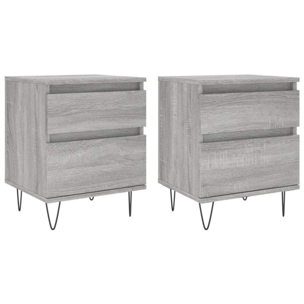 vidaXL Noptiere, 2 buc., gri sonoma, 40x35x50 cm, lemn compozit