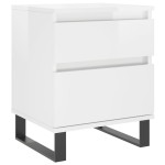 vidaXL Noptiere, 2 buc., alb extralucios, 40x35x50 cm, lemn compozit