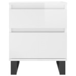vidaXL Noptiere, 2 buc., alb extralucios, 40x35x50 cm, lemn compozit