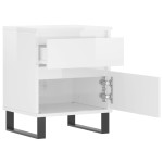 vidaXL Noptiere, 2 buc., alb extralucios, 40x35x50 cm, lemn compozit