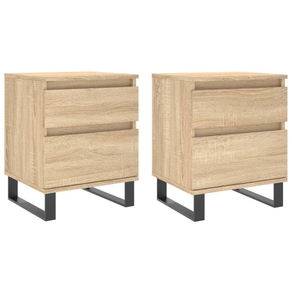 vidaXL Noptiere, 2 buc., stejar sonoma, 40x35x50 cm, lemn compozit