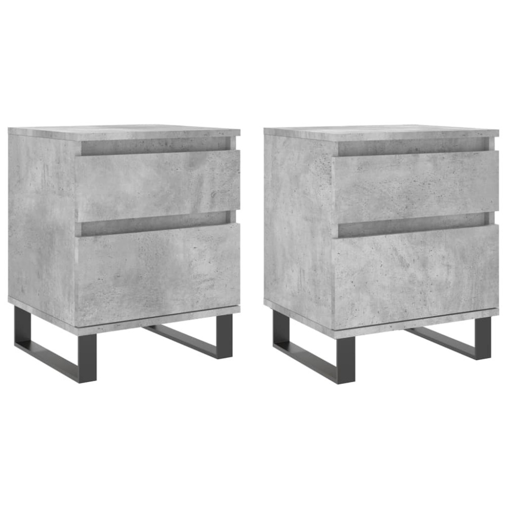 vidaXL Noptiere, 2 buc., gri beton, 40x35x50 cm, lemn compozit