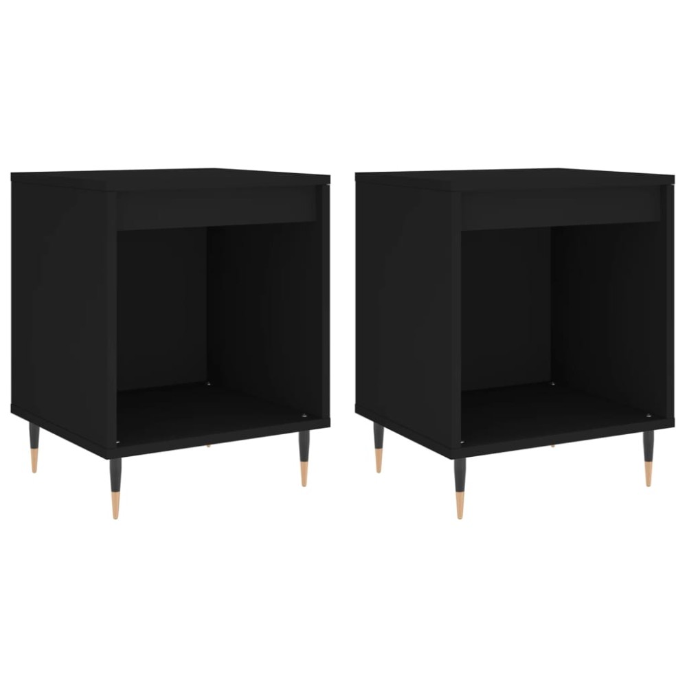 vidaXL Noptiere, 2 buc., negru, 40x35x50 cm, lemn compozit