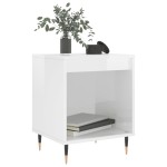 vidaXL Noptiere, 2 buc., alb extralucios, 40x35x50 cm, lemn compozit