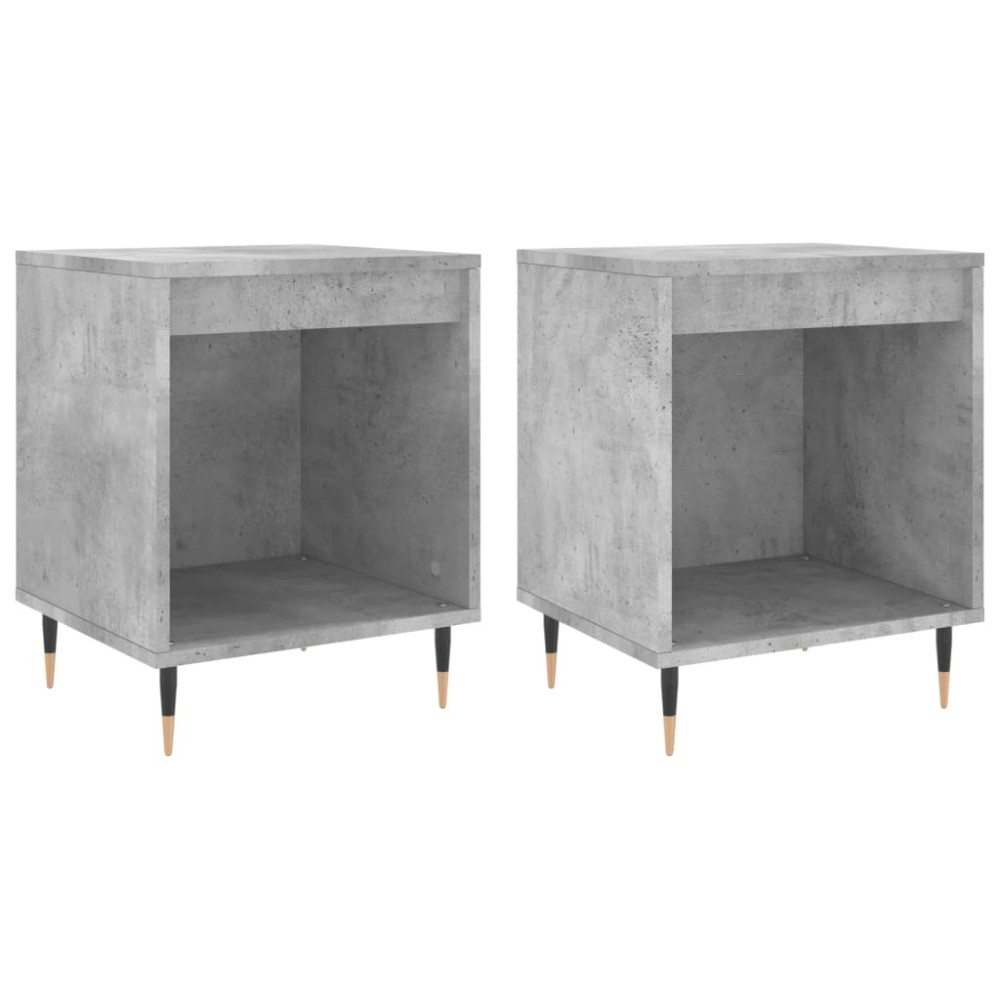 vidaXL Noptiere, 2 buc., gri beton, 40x35x50 cm, lemn compozit