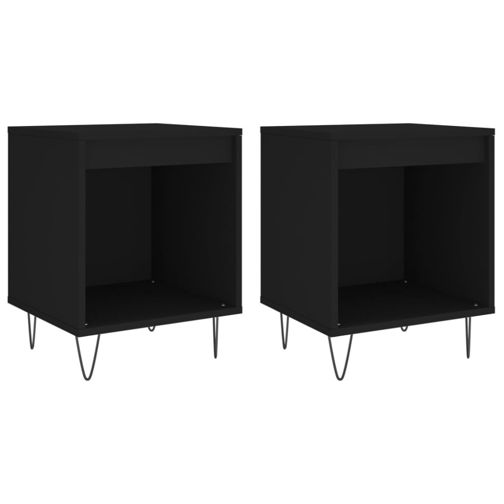 vidaXL Noptiere, 2 buc., negru, 40x35x50 cm, lemn compozit