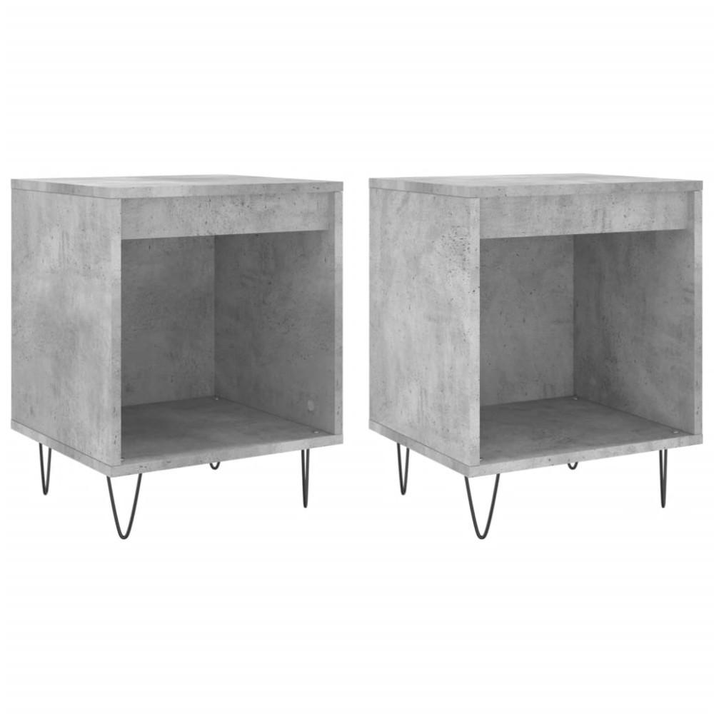 vidaXL Noptiere, 2 buc., gri beton, 40x35x50 cm, lemn compozit