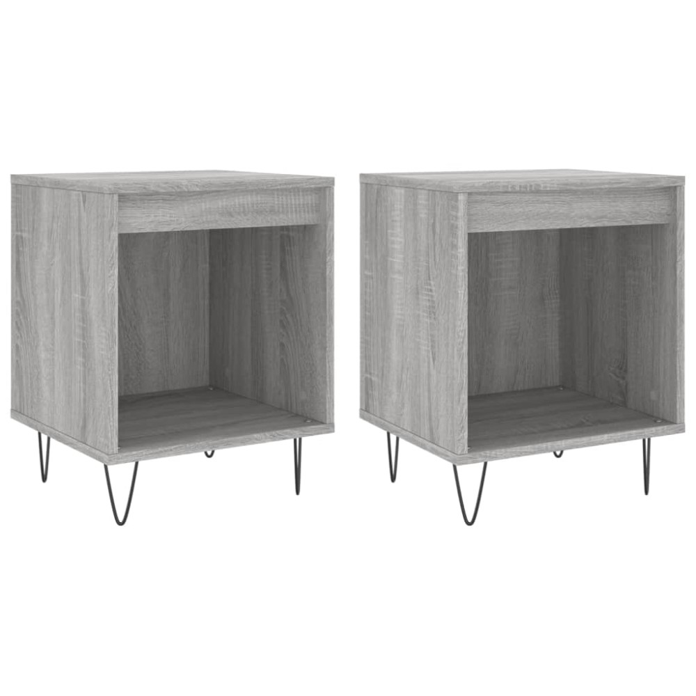 vidaXL Noptiere, 2 buc., gri sonoma, 40x35x50 cm, lemn compozit