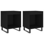 vidaXL Noptiere, 2 buc., negru, 40x35x50 cm, lemn compozit vidaXL Noptiere, 2 buc., negru, 40x35x50 cm, lemn compozit