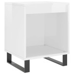 vidaXL Noptiere, 2 buc., alb extralucios, 40x35x50 cm, lemn compozit