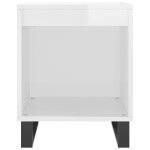 vidaXL Noptiere, 2 buc., alb extralucios, 40x35x50 cm, lemn compozit