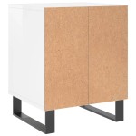 vidaXL Noptiere, 2 buc., alb extralucios, 40x35x50 cm, lemn compozit
