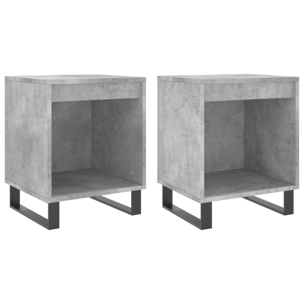 vidaXL Noptiere, 2 buc., gri beton, 40x35x50 cm, lemn compozit