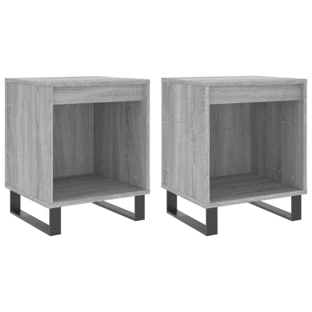 vidaXL Noptiere, 2 buc., gri sonoma, 40x35x50 cm, lemn compozit