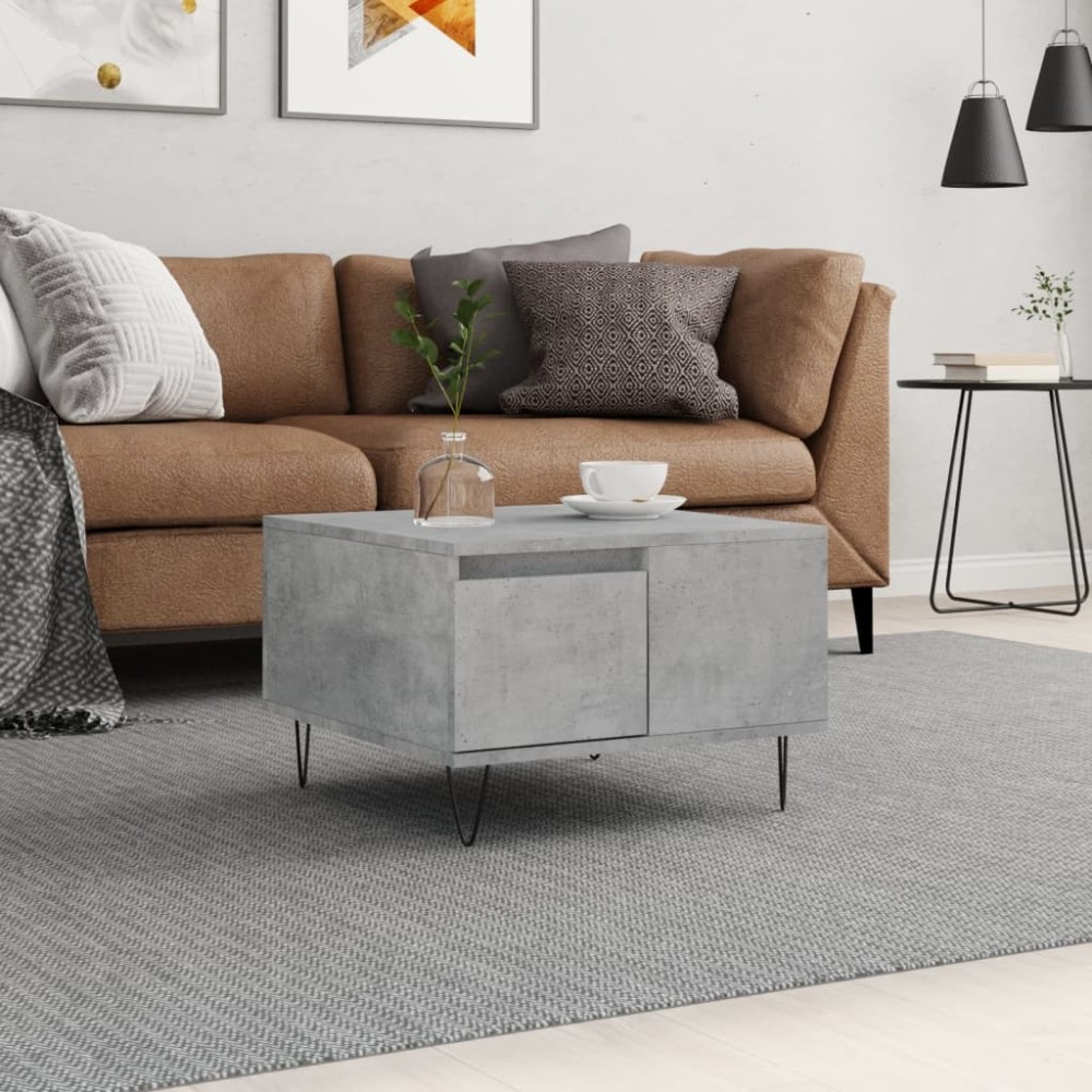 vidaXL Măsuță de cafea, gri beton, 55x55x36,5 cm, lemn prelucrat