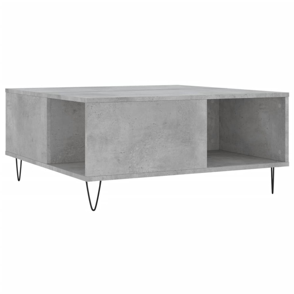 vidaXL Măsuță de cafea, gri beton, 80x80x36,5 cm, lemn prelucrat