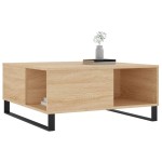 vidaXL Măsuță de cafea, stejar afumat, 80x80x36,5 cm, lemn prelucrat