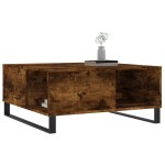 vidaXL Măsuță de cafea, stejar afumat, 80x80x36,5 cm, lemn prelucrat