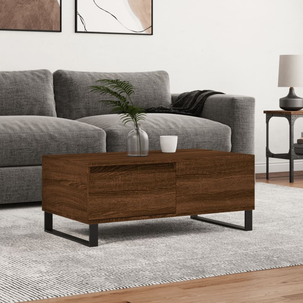 vidaXL Măsuță de cafea, stejar maro, 90x50x36,5 cm, lemn prelucrat