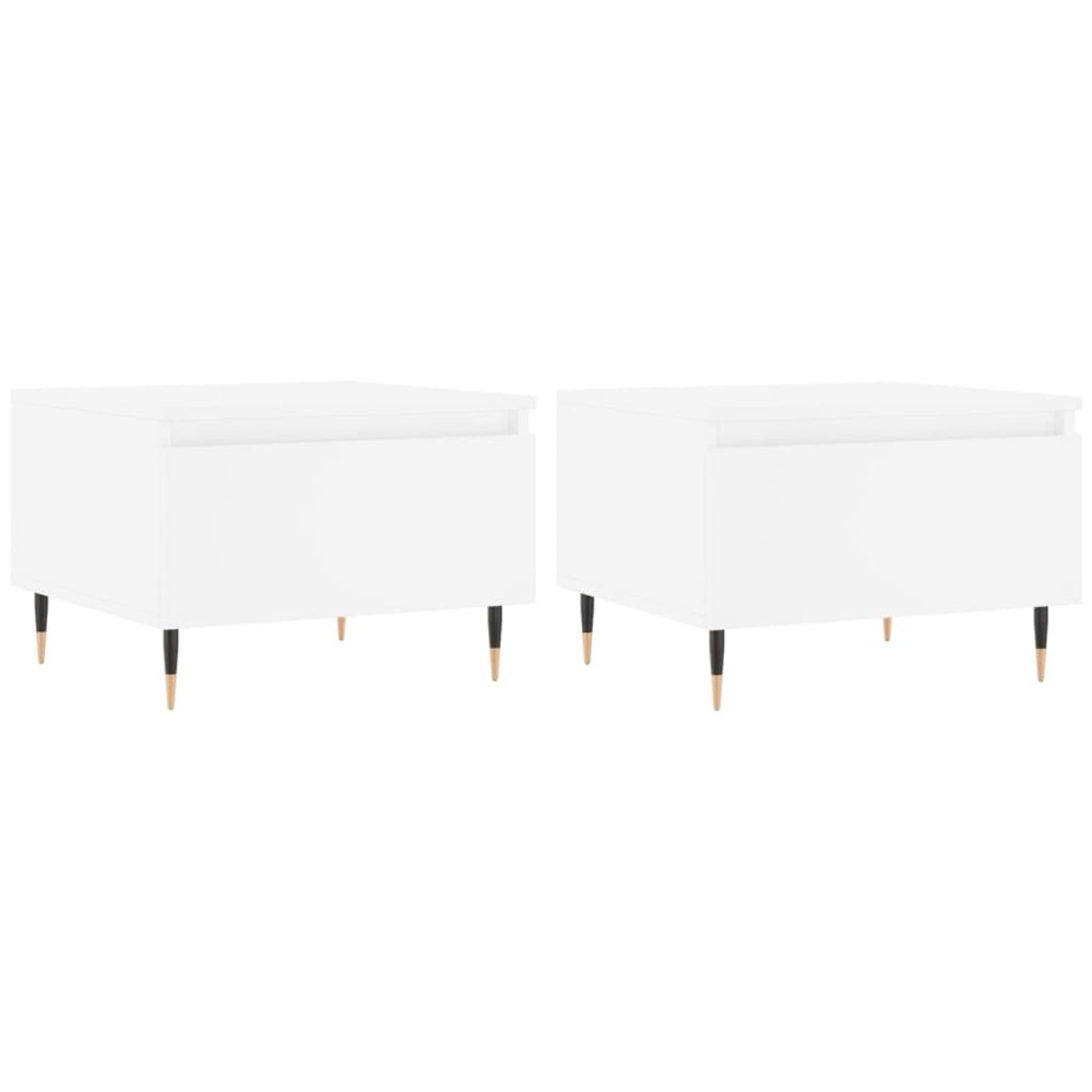 vidaXL Măsuțe de cafea, 2 buc., alb, 50x46x35 cm, lemn prelucrat
