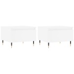 vidaXL Măsuțe de cafea, 2 buc., alb, 50x46x35 cm, lemn prelucrat