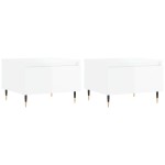 vidaXL Mese de cafea 2 buc. alb extralucios 50x46x35 cm lemn compozit