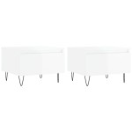 vidaXL Mese de cafea 2 buc. alb extralucios 50x46x35 cm lemn compozit