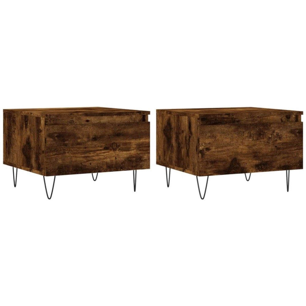 vidaXL Mese de cafea 2 buc. stejar fumuriu 50x46x35 cm lemn compozit