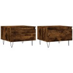 vidaXL Mese de cafea 2 buc. stejar fumuriu 50x46x35 cm lemn compozit vidaXL Mese de cafea 2 buc. stejar fumuriu 50x46x35 cm lemn compozit