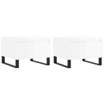 vidaXL Mese de cafea 2 buc. alb extralucios 50x46x35 cm lemn compozit
