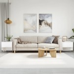 vidaXL Mese de cafea 2 buc. alb extralucios 50x46x50 cm lemn compozit vidaXL Mese de cafea 2 buc. alb extralucios 50x46x50 cm lemn compozit