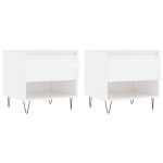 vidaXL Mese de cafea 2 buc. alb extralucios 50x46x50 cm lemn compozit