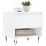 vidaXL Mese de cafea 2 buc. alb extralucios 50x46x50 cm lemn compozit