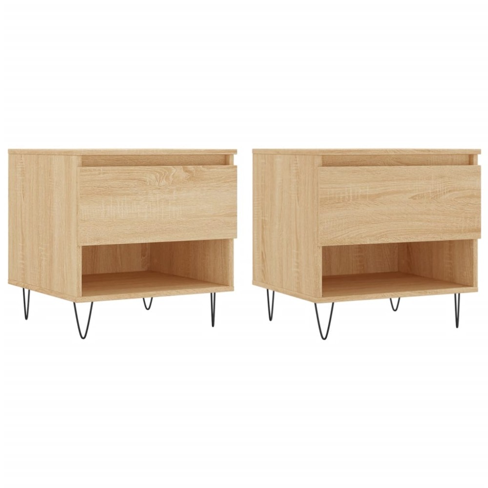 vidaXL Mese de cafea 2 buc. stejar sonoma 50x46x50 cm lemn compozit