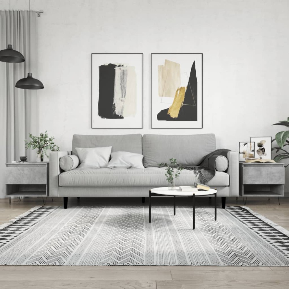vidaXL Mese de cafea, 2 buc., gri beton, 50x46x50 cm, lemn compozit