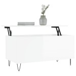 vidaXL Măsuță de cafea, alb extralucios, 90x44,5x45 cm, lemn compozit