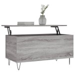 vidaXL Măsuță de cafea, gri sonoma, 90x44,5x45 cm, lemn compozit