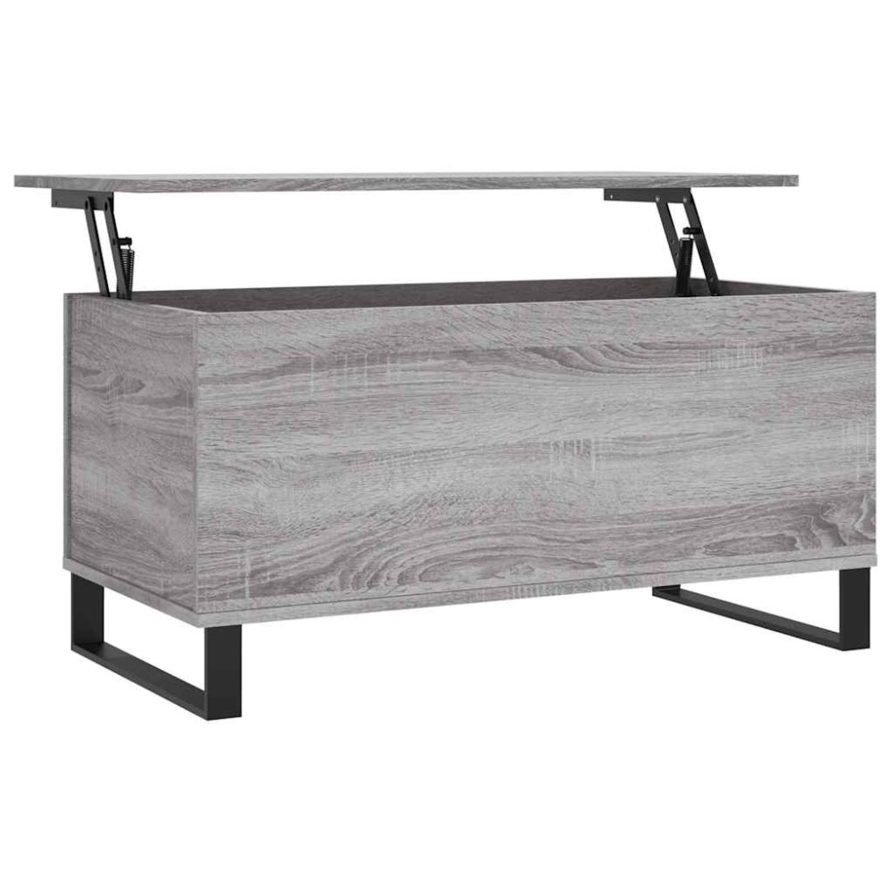 vidaXL Măsuță de cafea, gri sonoma, 90x44,5x45 cm, lemn compozit