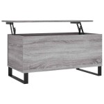 vidaXL Măsuță de cafea, gri sonoma, 90x44,5x45 cm, lemn compozit