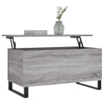 vidaXL Măsuță de cafea, gri sonoma, 90x44,5x45 cm, lemn compozit