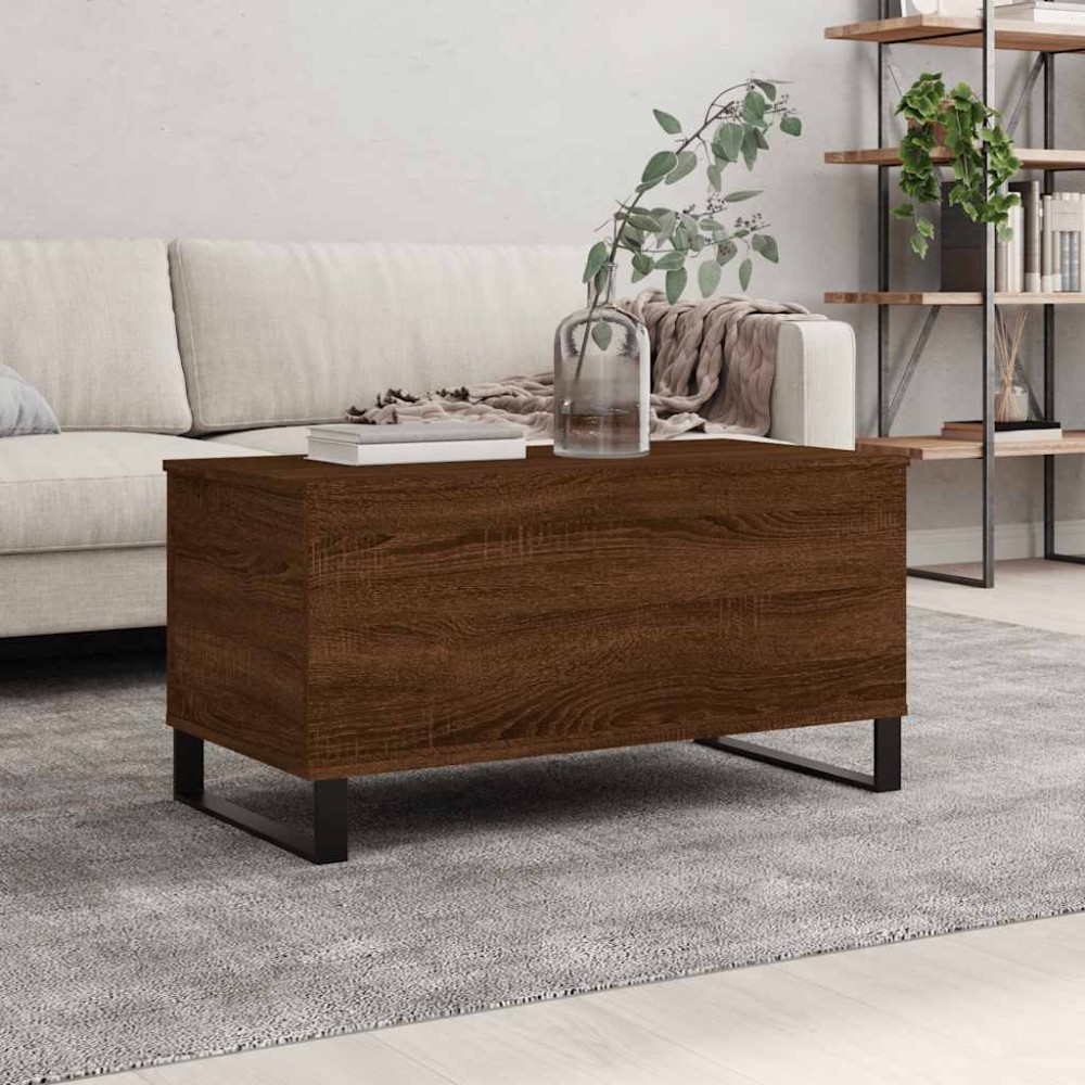 vidaXL Măsuță de cafea, stejar maro, 90x44,5x45 cm, lemn compozit